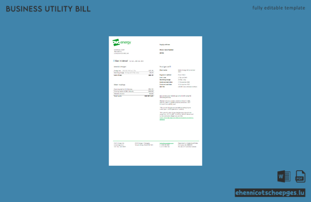 Beispielrechnung von Ovo Energy für Geschäftskunden (Vorschau)